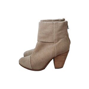 Rag  Bone Newbury Natural Canvas Heeled Ankle Boots